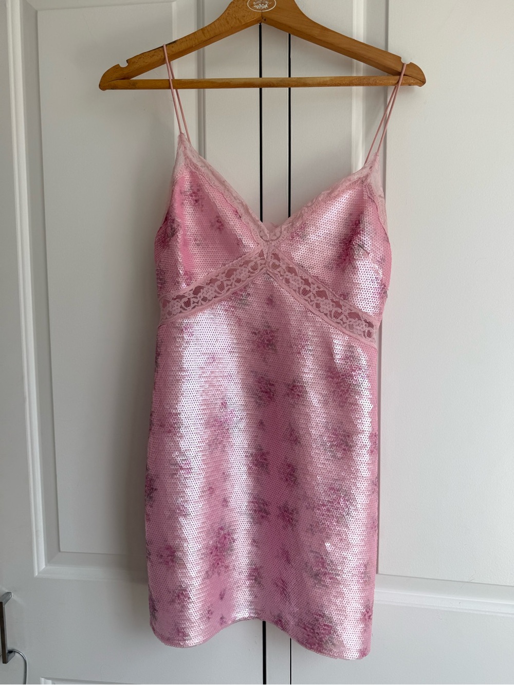 LoveShackFancy Pink Sequin Mini Dress